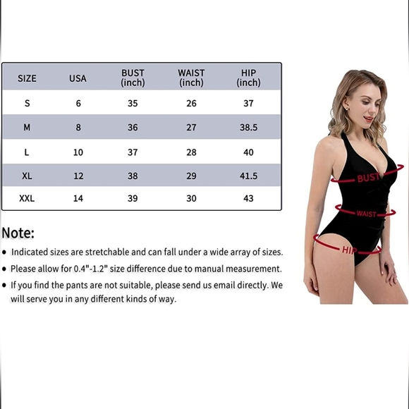 Espidoo Women's V Neck One Piece Swimsuit - Picture 7 of 7